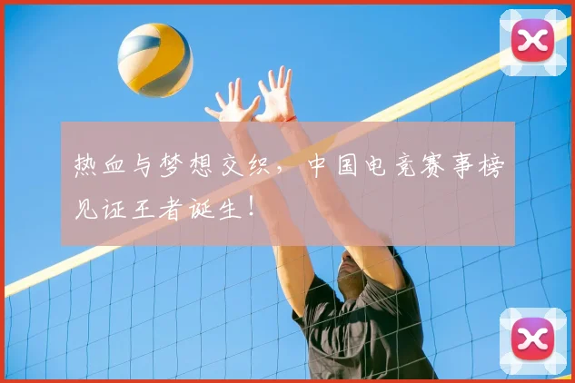 热血与梦想交织，中国电竞赛事榜见证王者诞生！